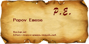 Popov Emese névjegykártya
